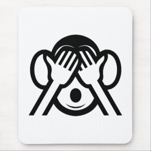 3 Weiße Affen Mizaru 見 ざ Siehe NO Evil Emoji Mousepad