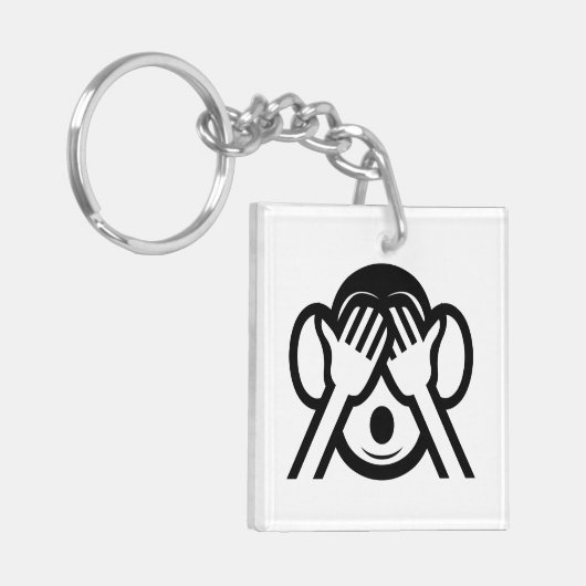 3 Weiße Affen Mizaru 見 ざ Siehe NO Evil Emoji Schlüsselanhänger (Vorderseite links)