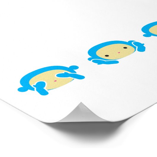 3 Weiße Affen Poster (Ecke)