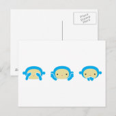 3 Weiße Affen Postkarte (Vorne/Hinten)