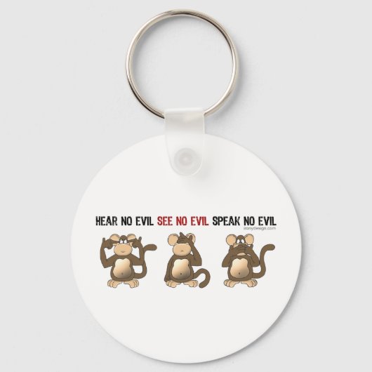 3 Weiße Affen Schlüsselanhänger (Vorderseite)