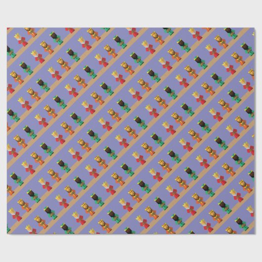 3 Weiße Männer Geschenkpapier (Flach)