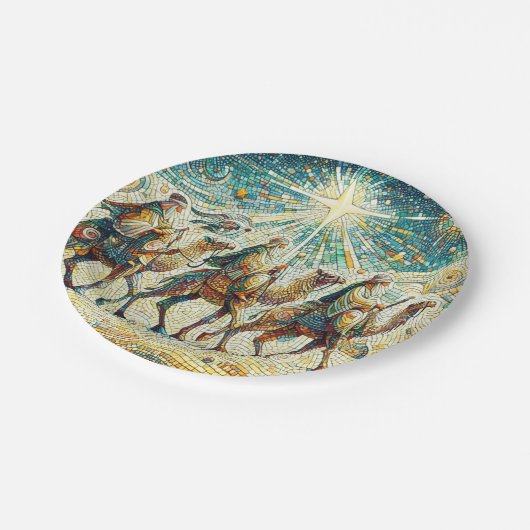 3 Weiße Männer Pappteller (Schrägansicht)