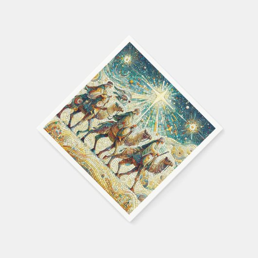 3 Weiße Männer Serviette (Ecke)