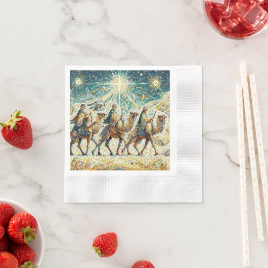 3 Weiße Männer Serviette (Beispiel)