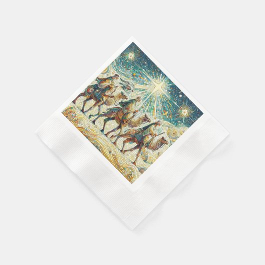 3 Weiße Männer Serviette (Ecke)