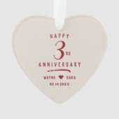 3. Weißes Leder Hochzeitstag Ornament (Rückseite)