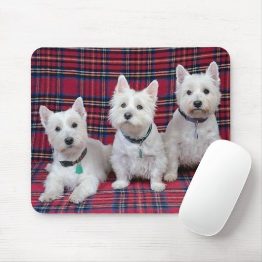 3 Westies Mousepad (Mit Mouse)