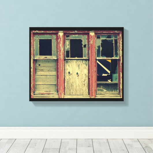 3 Windows kaputt Leinwanddruck (Insitu (Holzboden))