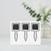 3 Winter Diamond Wedding Cup Kuchen Picks Postkarte (Stehend Vorderseite)