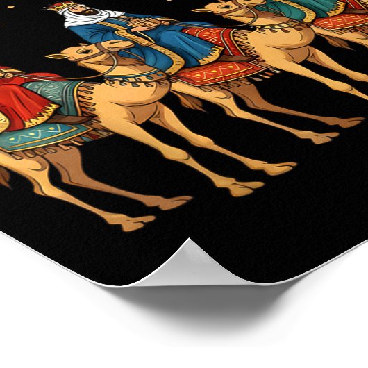 3 Wise Men Tonight We Ride Christmas Poster (Ecke)