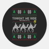 3 Wise Men Tonight We Ride Christmas Runder Aufkleber (Vorderseite)