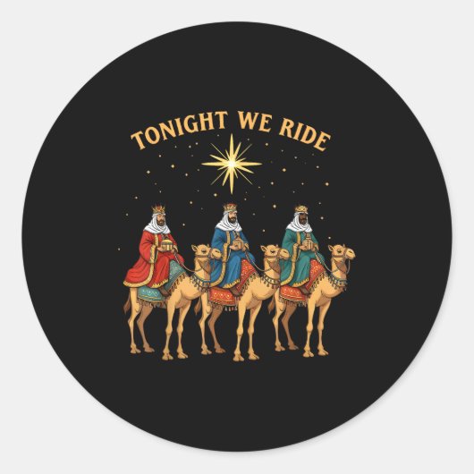 3 Wise Men Tonight We Ride Christmas Runder Aufkleber (Vorderseite)