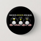 3 Wise Penguins Button (Vorderseite)