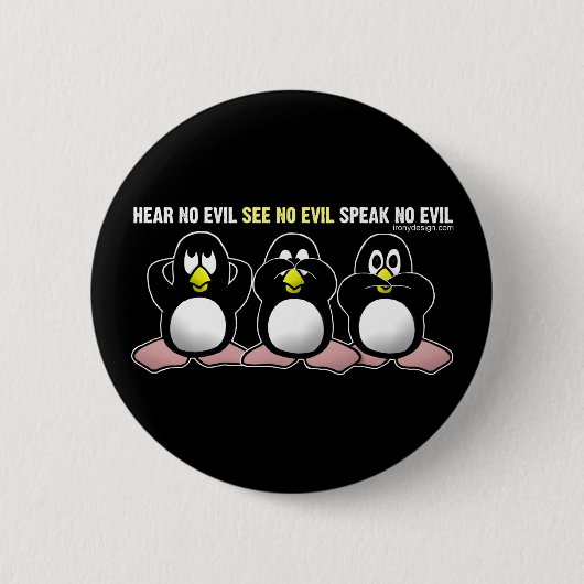 3 Wise Penguins Button (Vorderseite)