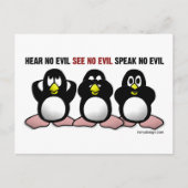 3 Wise Penguins Postkarte (Vorderseite)