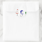 3 Wise Snowmen Runder Aufkleber (Tasche)