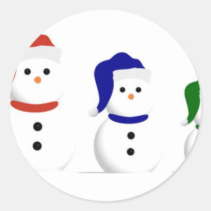 3 Wise Snowmen Runder Aufkleber