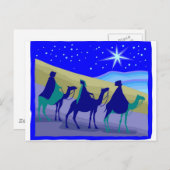 3 Wisemen auf Kamelen Christliche Kunstwerke Postkarte (Vorne/Hinten)