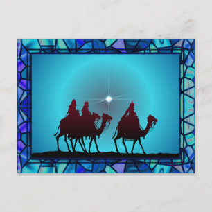 3 WISEMEN, STAR & BORD by SHARON SHARPE Postkarte