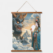 3 Wishes Oni Wandteppich Mit Holzrahmen (Vorderseite)