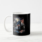 3 Wolf Moon 4. Juli American Flag Howling Amer Kaffeetasse (Links)
