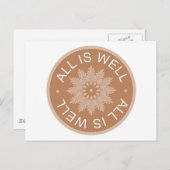 3 Word-Zitate ~All is Well ~Inspiration Postkarte (Vorne/Hinten)
