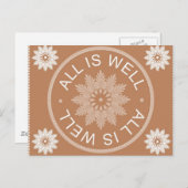 3 Word-Zitate ~All is Well ~Motivierend Postkarte (Vorne/Hinten)
