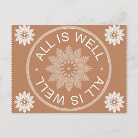 3 Word-Zitate ~All is Well ~Motivierend Postkarte (Vorderseite)