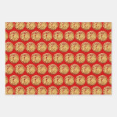 3 WP2 Gold Chinesisches, auf Papier geschnittenes  (Vorderseite)