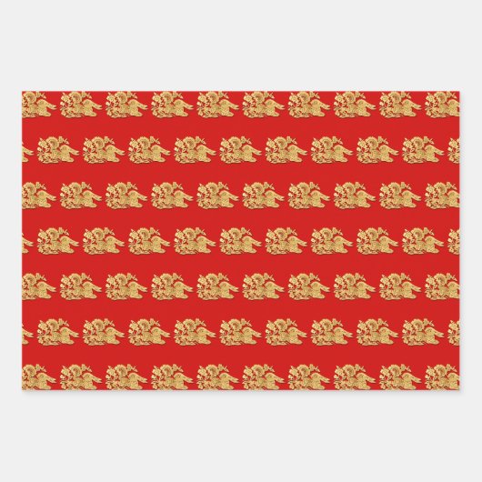 3 WP3 Gold Chinesisches, auf Papier geschnittenes (Vorderseite)