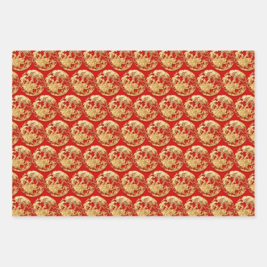 3 WP3 Gold Chinesisches Papier geschnitten Tiger J (Vorderseite)