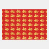 3 WP Chinesische, in Papierform geschnittene Ratte Geschenkpapier Set (Vorderseite)