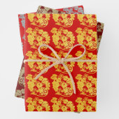 3 WP Chinesische, in Papierform geschnittene Ratte Geschenkpapier Set (Beispiel)