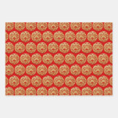 3 WP Gold Chinesische Papierschnitt Tiger Jahr wäh Geschenkpapier Set (Vorderseite)