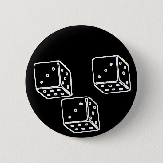 3 WÜRFEL 333 Pinback Button (Vorderseite)