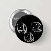3 WÜRFEL 333 Pinback Button (Vorne & Hinten)