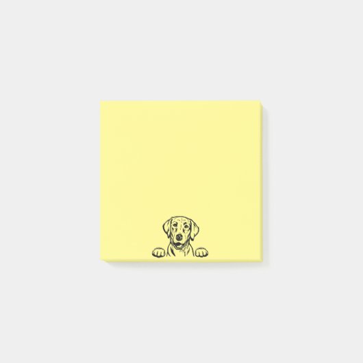 3"x3" Gelbe Post mit schwarzem Lab Post-it Klebezettel (Vorderseite)