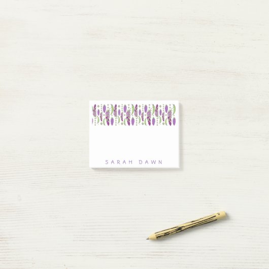 3"x4"-POST-IT-NOTE-FEATHERS LILA INDIVIDUELLE NAME Post-it Klebezettel (Auf Schreibtisch)