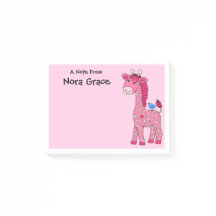 3"x4" POST-IT NOTIERT PINK GIRAFFE-INDIVIDUELLE NA