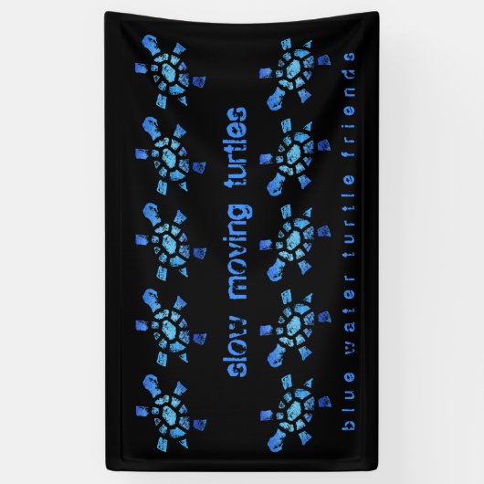 3' x5 zehn langsame blaues Wasser-Schildkröten Banner (Vertikal)