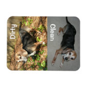 3" x 4" Sauberer/schmutziger Beagle Foto Geschirrs Magnet (Horizontal)