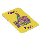 3" x 4" stürzt farbenfroh sauber/schmutzig ab magnet (Rechte Seite)