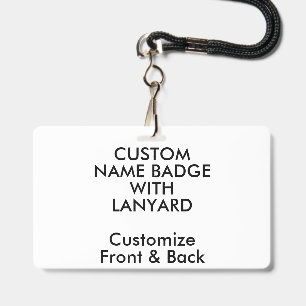 3" x 5" Benutzerdefinierte Namensschilder mit Lany Ausweis