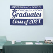 3' x 5' Blue & White Herzlichen Glückwunsch Gradui Banner (Messeveranstaltung)