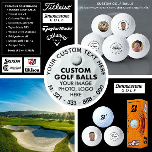 3 x Custom Foto Logo Bridgestone e6 Golfbälle