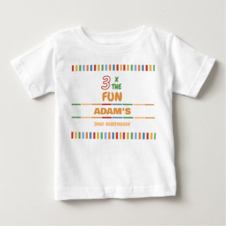 3 X Die lustige farbenfrohe Geburtstagsfeier Baby T-shirt