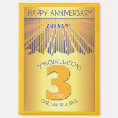 3 Year | Golden Ray 12 Step CUSTOM NAME Magnet (Vorderseite)