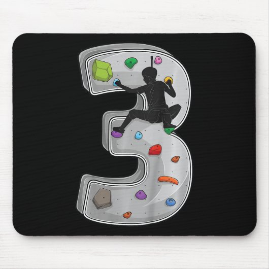 3 Year Old Rock Climbing 3rd Birthday Adventures C Mousepad (Vorne)