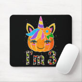 3 Years Old Unicorn Pumpkin Cute Design Birthday H Mousepad (Mit Mouse)